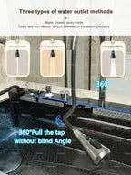 TELISIYAC Stainless Steel Waterfall Kitchen Sink - Large Single Bowl