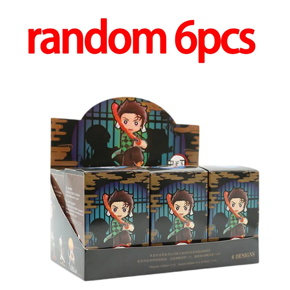 1-12pcs Anime Demon Slayer Blind Box Figure Toys Kimetsu No Yaiba Battle Series Guess Bag Mystery Doll Christmas Birthday Gift