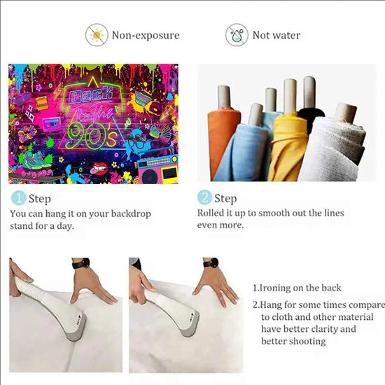 Retro Back to the 70s 80s 90s Backdrop Music Party Decorations Neon Light Graffiti Tapes Disco Background Photo Studio Supplies