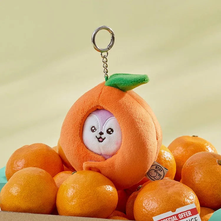 Orange Cartoon Plush Keychain 10cm Stuffed Bag Charm