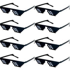1-8pcs Mosaic Sunglasses Cool Party Vintage Shades Eyewear For Men Pixelated Sunglasses Funny Women Glasses