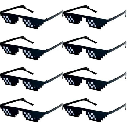 1-8pcs Mosaic Sunglasses Cool Party Vintage Shades Eyewear For Men Pixelated Sunglasses Funny Women Glasses
