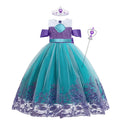 Supertaro Chen Ariel Princess Cosplay Dress Floral Mesh Ball Gown