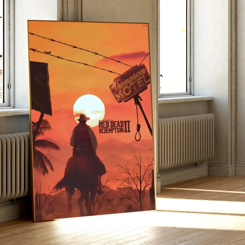 Red Dead Redemption 2 Wall Poster, Waterproof Adhesive PP Paper Art Print