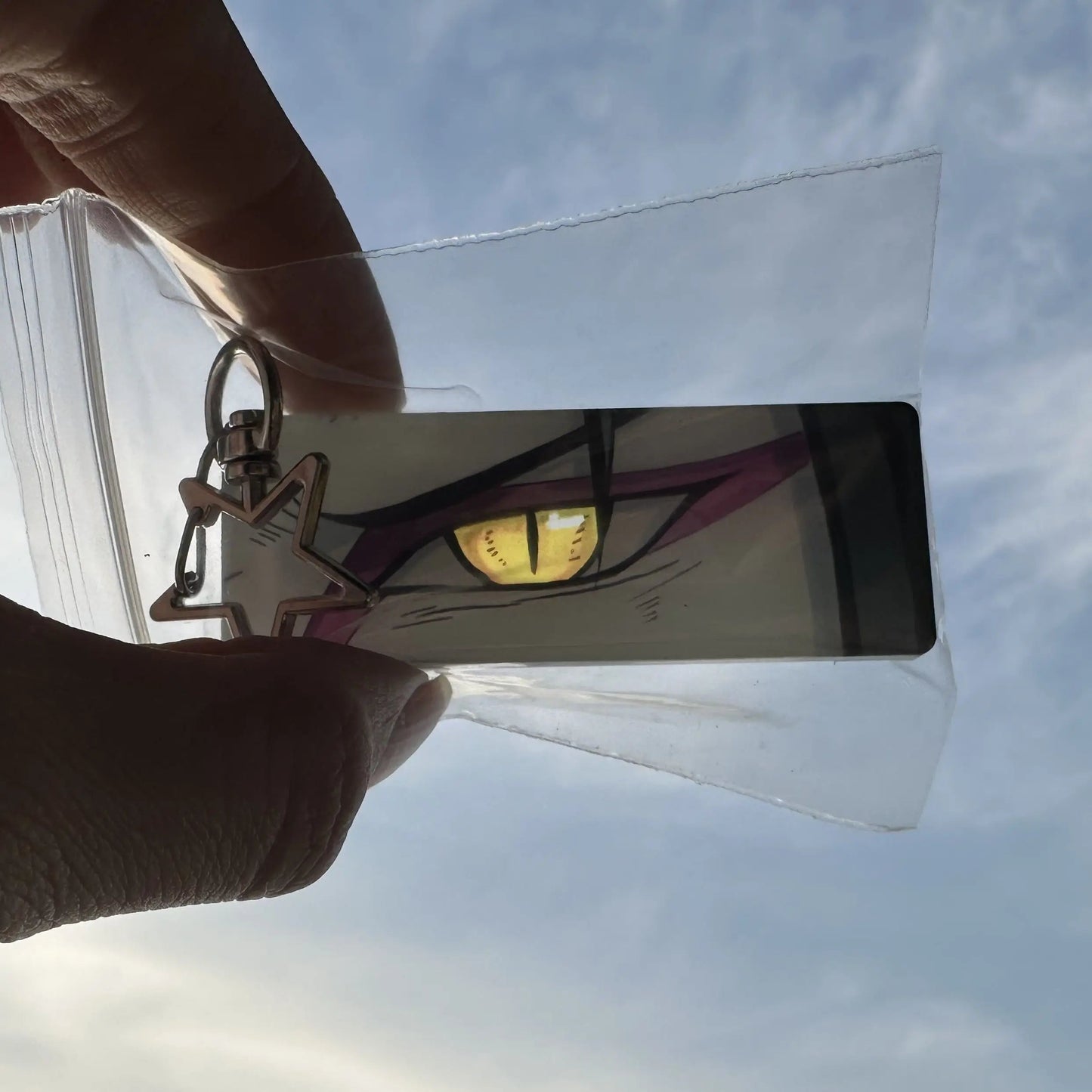 Naruto Keychain Acrylic Sunlight Uchiha Itachi Shining Eyes Rectangular Double Sided Pattern New Backpack Pendant Christmas Gift SS69 5.69 5