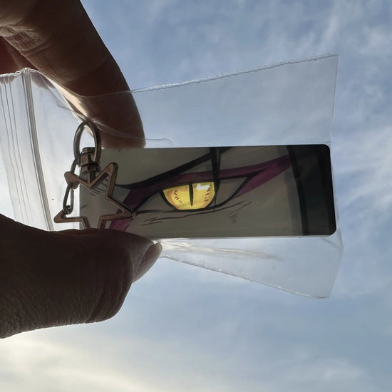 Naruto Keychain Acrylic Sunlight Uchiha Itachi Shining Eyes Rectangular Double Sided Pattern New Backpack Pendant Christmas Gift SS69 5.69 5