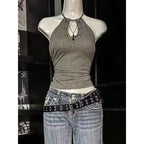 YIYUEQIANLICN Women's Knit Slim Fit Crop Tank Top