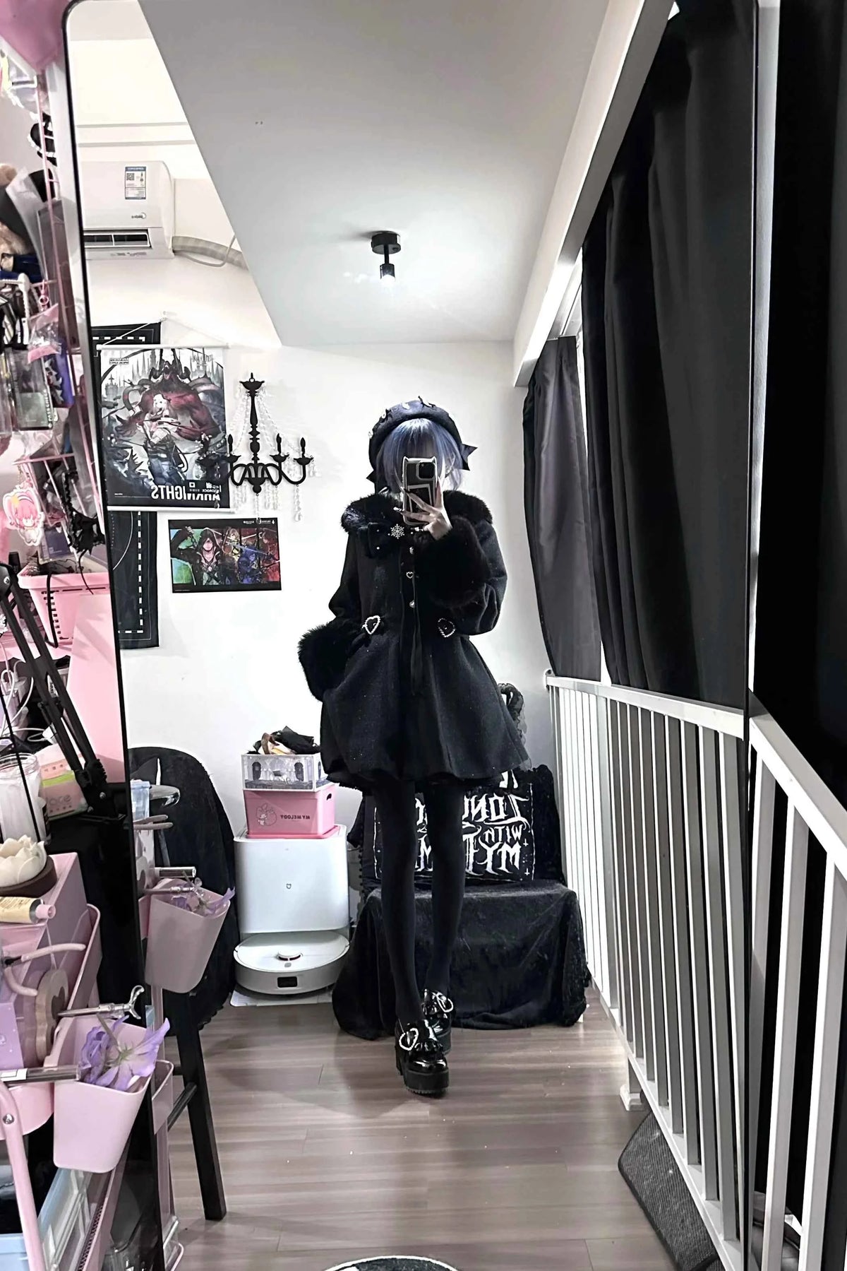 Original Japanese Mass-Produced Lace Jackets Girls Women Cute Bow Waist Cinch Heavy Drill Button Slim Fit Elegant Black Coat