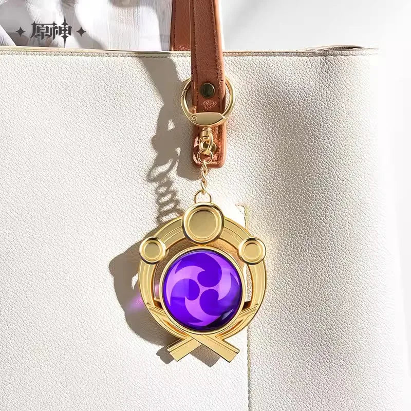 [Genuine]  Anime Game Genshin Impact 2023 Carnival Theme Cosplay Vision Elemental Pendant Rock Wind Garss Metal Backpack Charms