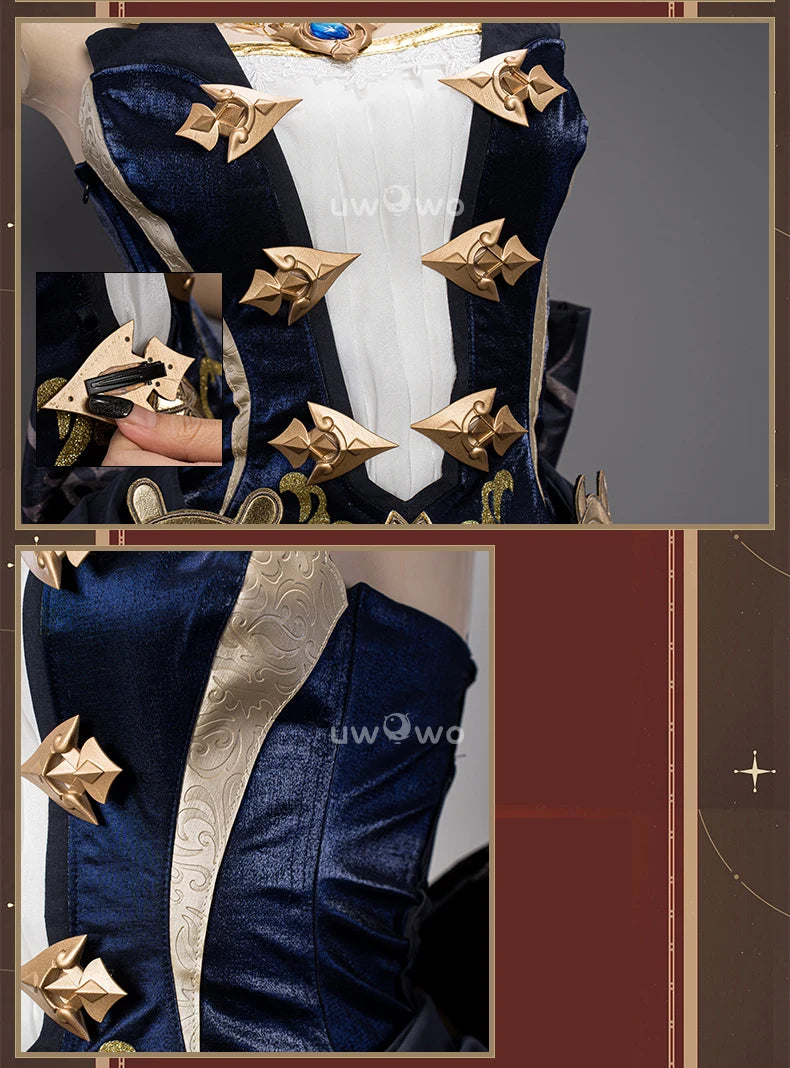 IN STOCK UWOWO Navia Cosplay Genshin Impact Navia Cosplay Costume Fontaine Rococo Style Dress Cosplay Halloween Costume