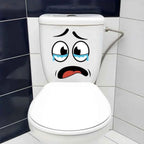 4 sheets/Set Cartoon Face Stickers,Self-Adhesive, Plastic Surface Compatible,Home Decoration Suitable for Trash Can, oilet Decor