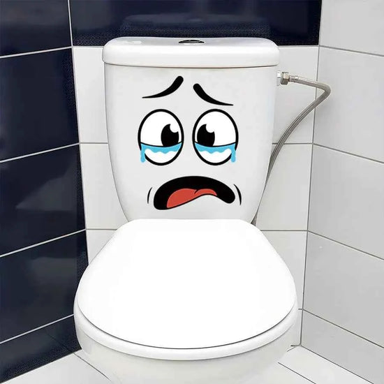 4 sheets/Set Cartoon Face Stickers,Self-Adhesive, Plastic Surface Compatible,Home Decoration Suitable for Trash Can, oilet Decor