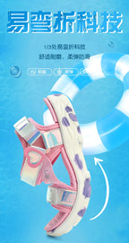 Girls' LED Sandals - Hook & Loop Closure, Anti-Slip EVA