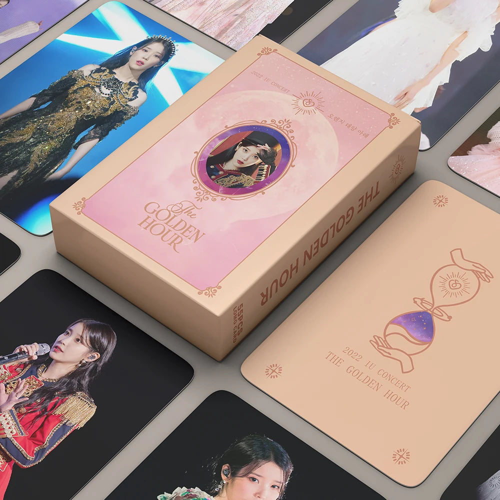 55pcs/set Kpop IU The Golden Hour Lomo Cards High quality HD Photocard for fans collection Fashion Cute Fans Gift SS69