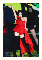 Jennie Stage Red Dress Cosplay Costume for Women