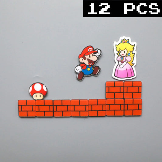 Bros Fridge Magnet Home Kitchen Convenience Sticker Cartoon Anime Photo Message Board Refrigerator Magnetic Stickers Home Dec