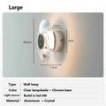 Modern Round Crystal Bedside Lamp Bedroom Living Room Italian LED Sconce Minimalist Art Circular Corridor Mirror Wall Lights