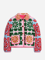 2025 Winter Women's Flower Print Parkas Lapel Single-breasted Long Sleeve Pocket Quilted Coat Female Vintege Lady New in Outwear