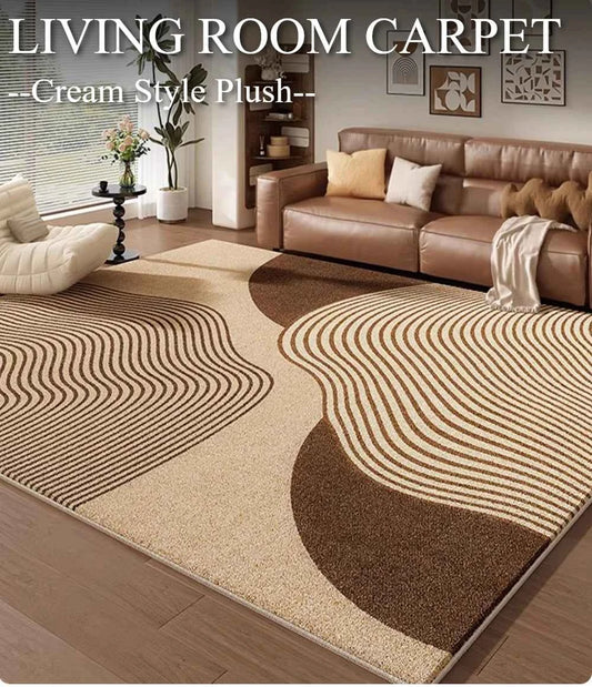 Cream Color Living Room Carpet Light Luxury Home Decoration Bedroom Rug Large Size Plush Sofa Coffee Table Floor Mat Tapis カーペット