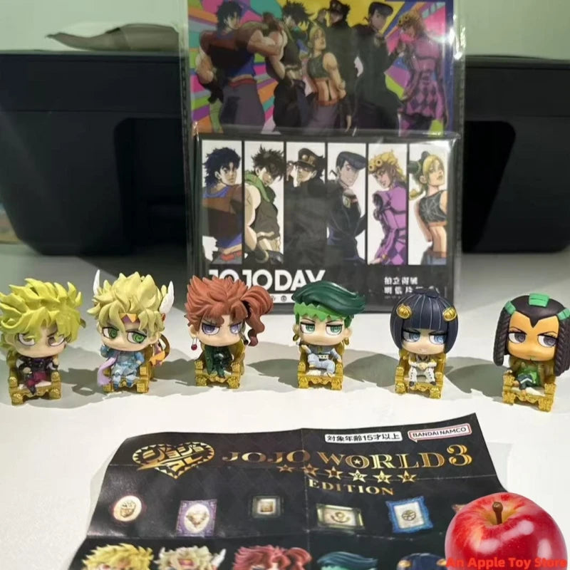 BANDAI JOJOs WORLD3 Bizarre Adventure Action Figure Toy Amine Q Version 4.5cm DIO Bruno Bucciarati Toys Gifts