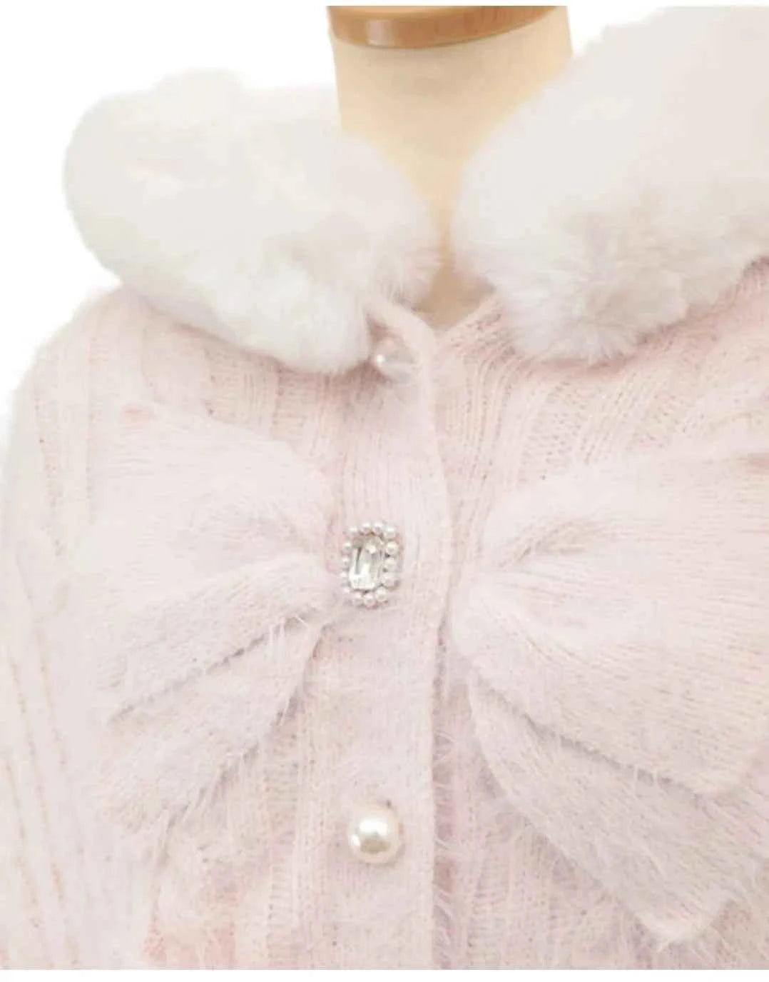 Fall Winter New Sweater Cardigan Women Japanese Mine Sweet Soft Waxy Thick Sweet Pearl Button Hooded Knitted Sweater Cape Jacket