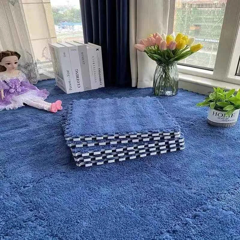 30*30CM Soft Plush Children Kids Rug Play Mat Puzzle Carpet Warm Playmat Interlocking Exercise Tiles Floor Carpet Decoration Mat