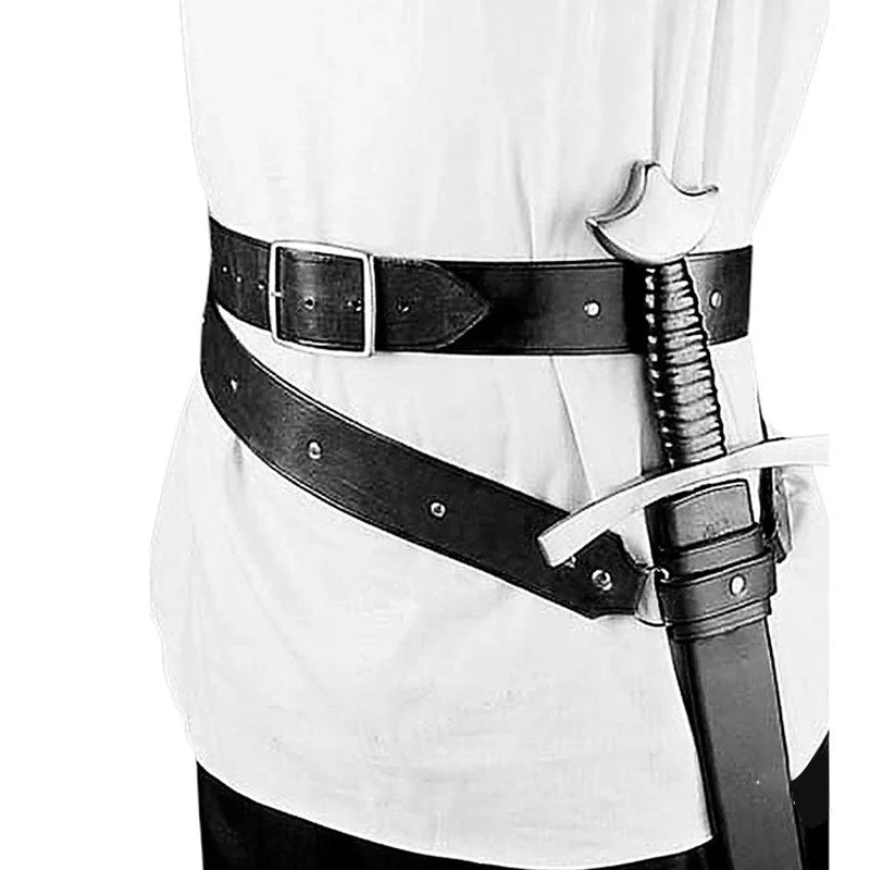 Adjustable PU Leather Sword Holder Belt for Renaissance & LARP