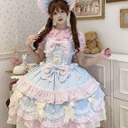 French Lolita Strap Dress Lace Patchwork Cosplay Outfit Y2K Vintage Elegant Girls Sweet Party Kawaii Dress Women Clothing 2026