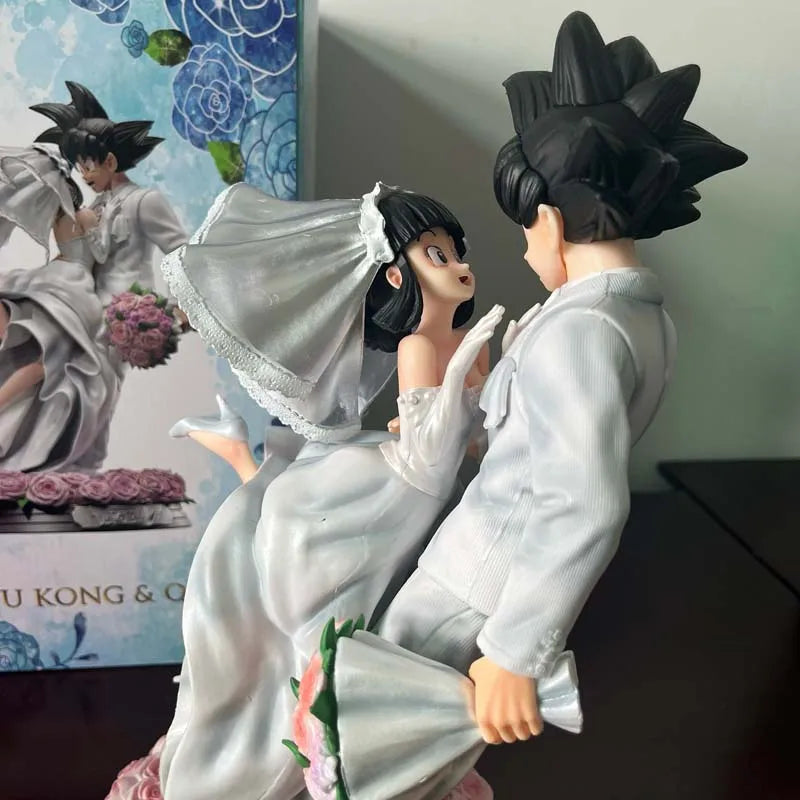 Dragon Ball Z Son Goku Figure Chichi Wedding Version 31CM PVC Figurine Model Toys Statue Collection Ornament Couple Wedding Gift SS69