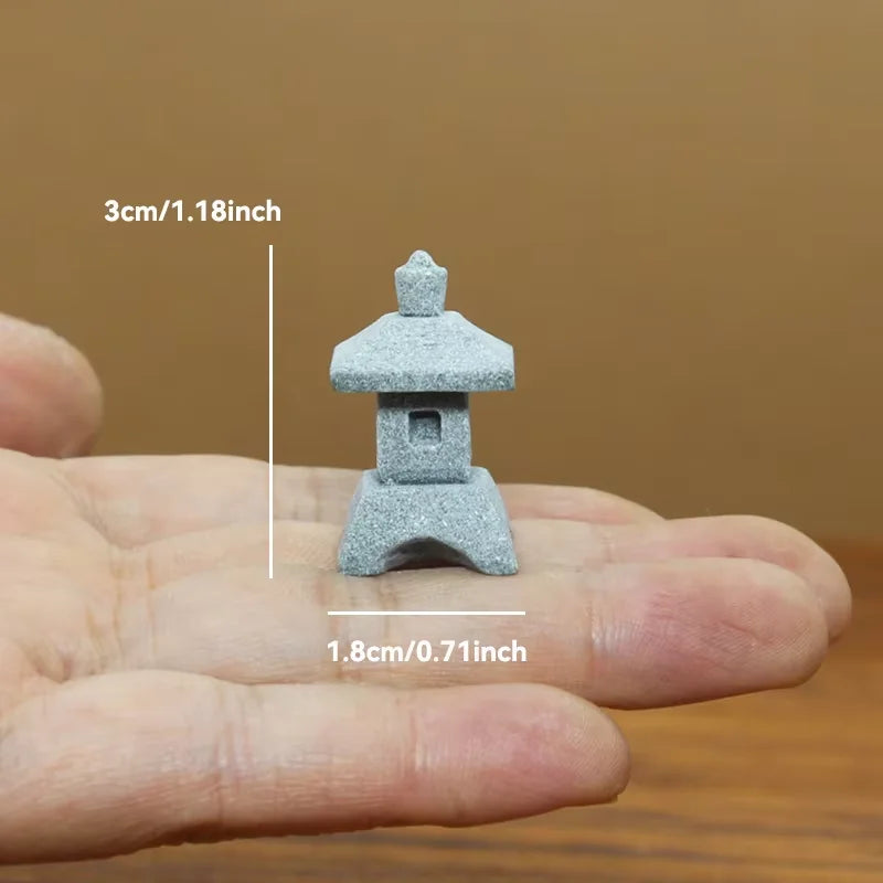 Miniature Sandstone Zen Tower for Bonsai Garden & Fish Tank