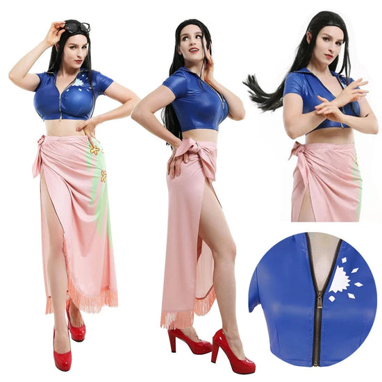 Nico Robin Cosplay Costume Top and Wrap Skirfor Women One Piece Anime Nico Robin Outfit Dress SS69