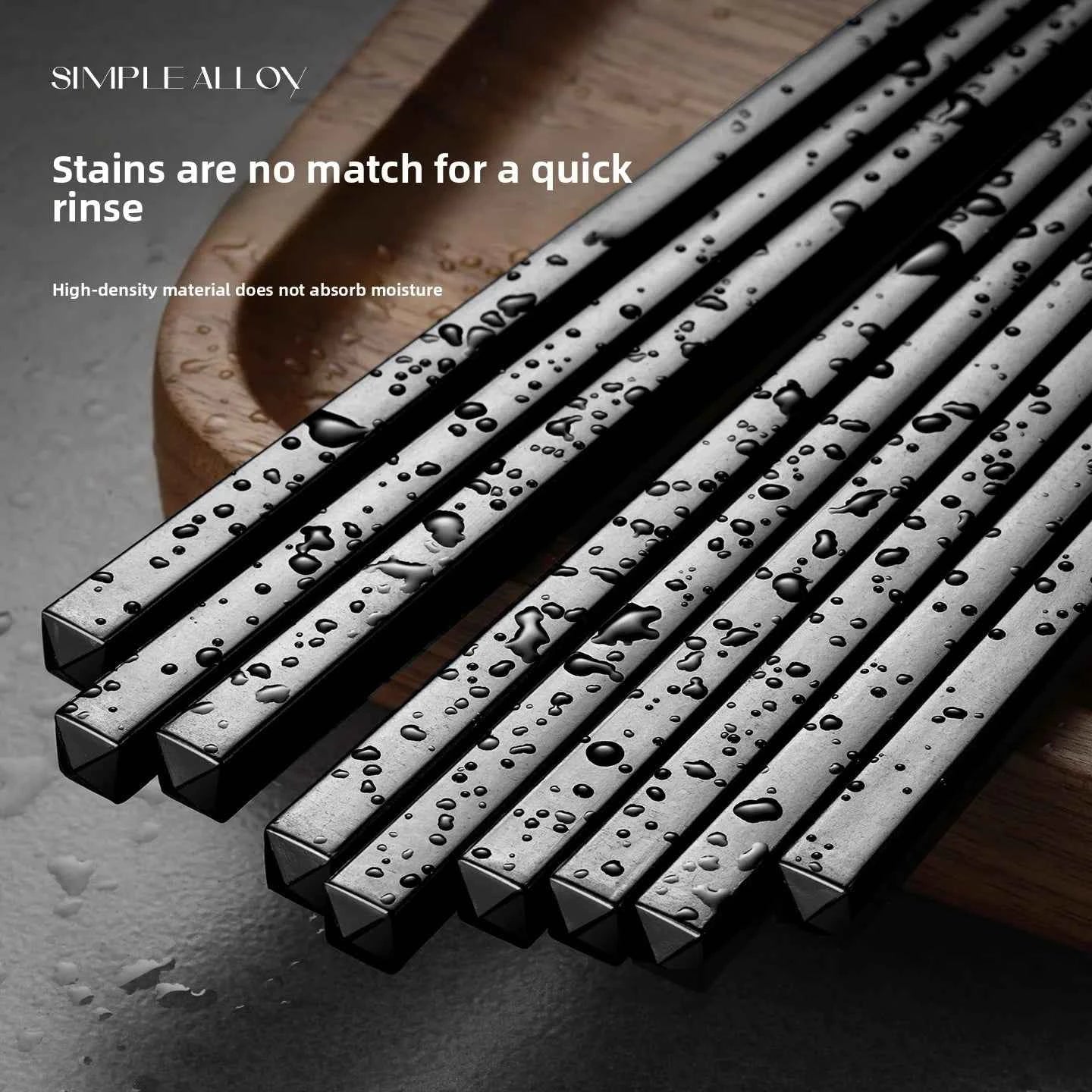 24cm Alloy Chopsticks for Home Use Sushi Chopsticks with Anti-Mold, Anti-Slip, and Heat-Resistant Properties Hotel Tableware