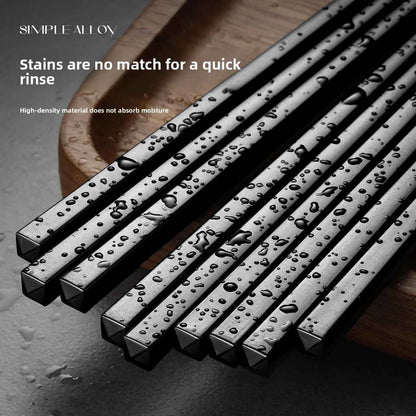 24cm Alloy Chopsticks for Home Use Sushi Chopsticks with Anti-Mold, Anti-Slip, and Heat-Resistant Properties Hotel Tableware