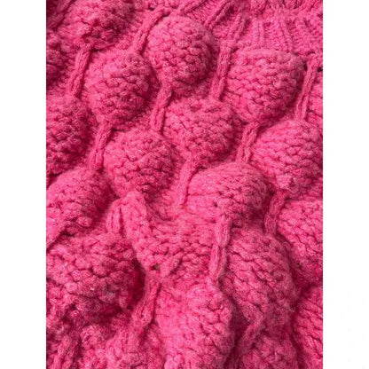 Chunky Crop Knit Sweater Women Niche Design Crew-neck Jumper 2025 Fall Winter Knitwear