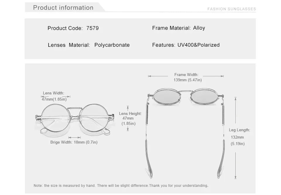 KINGSEVEN Round Sunglasses for Men Polarized Steampunk Sun Glasses For Women Vintage Style UV400 Eyewear Accessory Oculos SS69