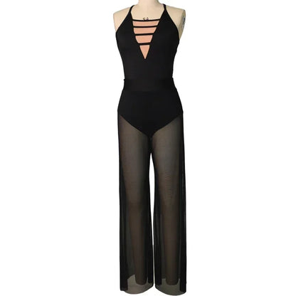 MiDee Women's Contemporary Dance Leotard with Mesh Culotte Pants Set
