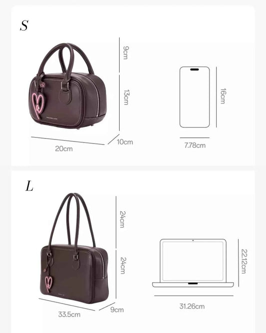 Toast Bag Large Capacity Tote Bag Handbag Shoulder Bag Crossbody Bag Heart-Shaped Soft