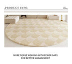 Modern Rugs for Bedroom Fluffy Soft Lounge Rug Thick Cloakroom Round Floor Mat Cream Living Room Decoration Anti-slip Carpet
