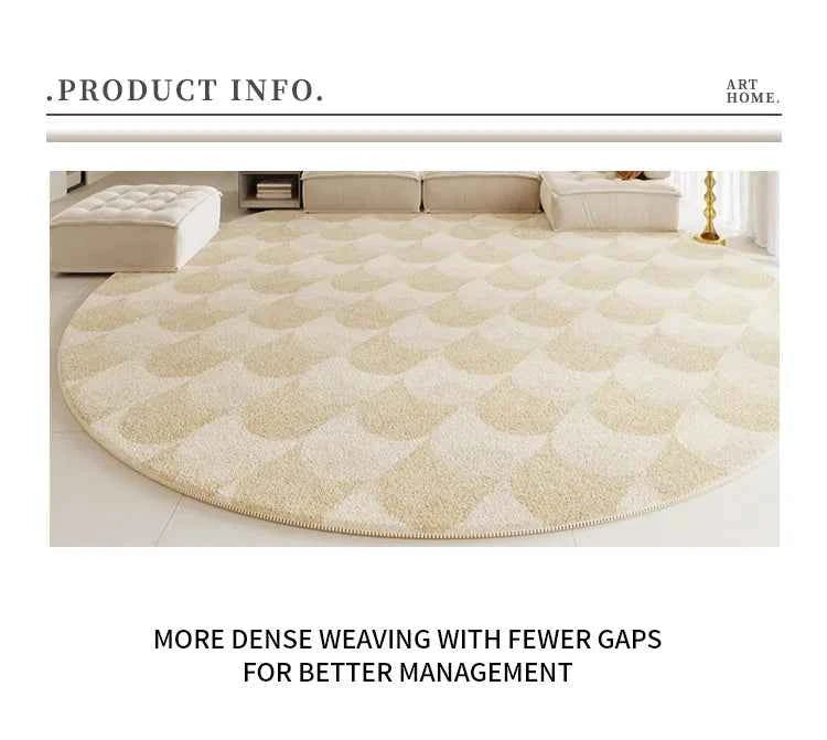 Modern Rugs for Bedroom Fluffy Soft Lounge Rug Thick Cloakroom Round Floor Mat Cream Living Room Decoration Anti-slip Carpet