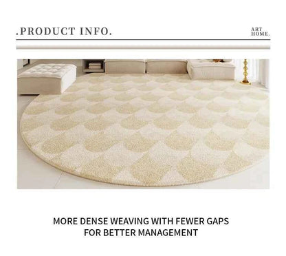 Modern Rugs for Bedroom Fluffy Soft Lounge Rug Thick Cloakroom Round Floor Mat Cream Living Room Decoration Anti-slip Carpet