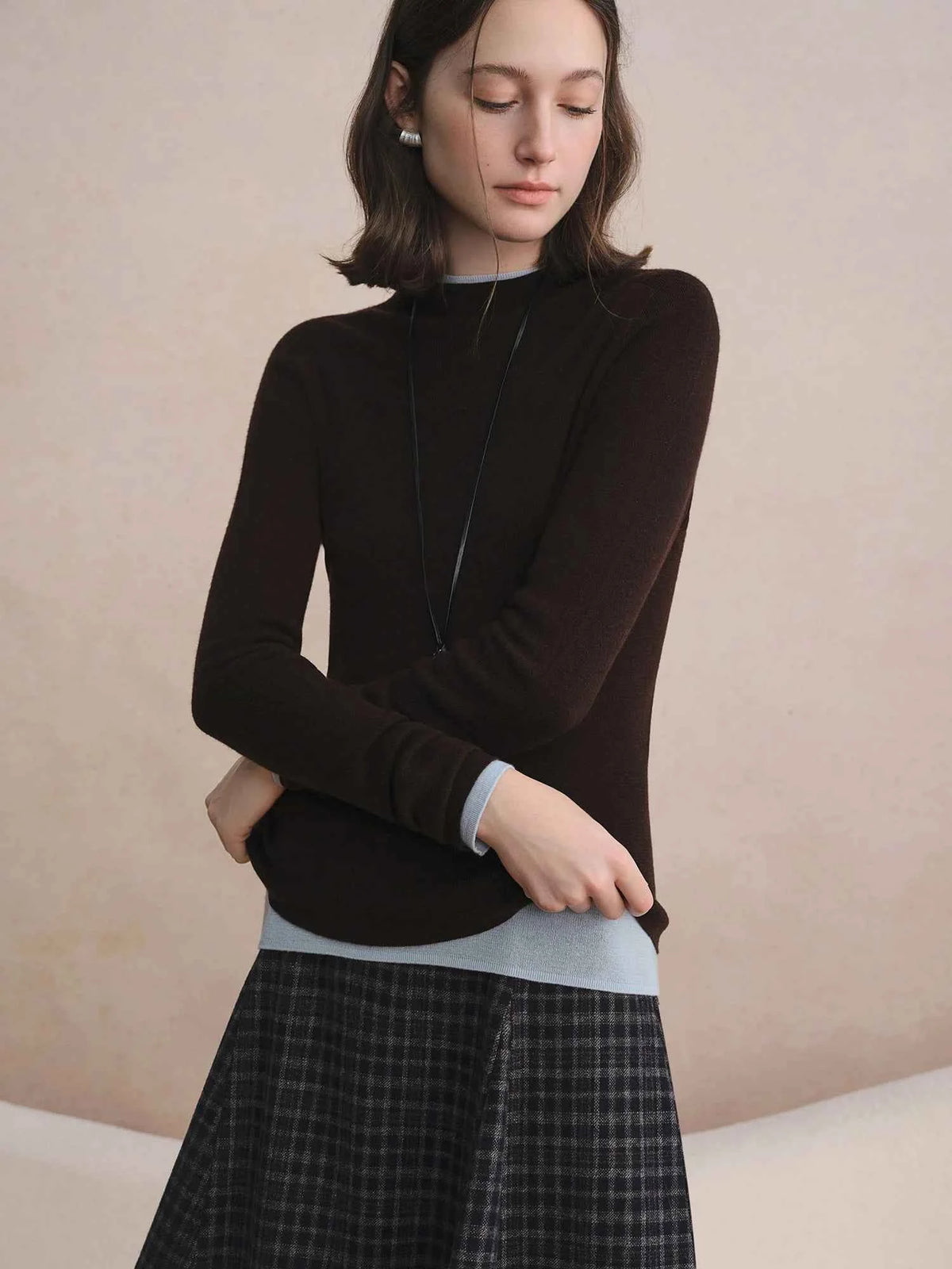 DUSHU Seamless Half-high Collar Pure Wool Pullovers Women Plus Size Autumn Winter Bottoming Sweater Solid Soft Breathable Tops