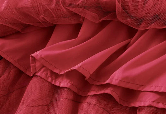 Fashionable Tiered Tulle Maxi Skirt for Women 2024 New Elegant High Street A Line High Waist Mesh Long Skirt Female Pink