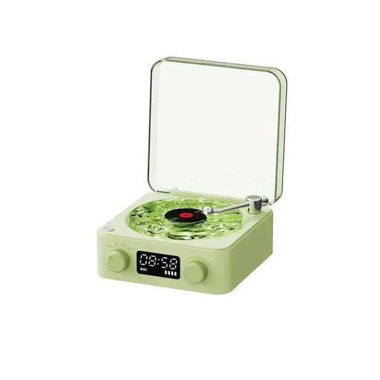 Waves Vinyl Player Bluetooth Speaker with White Noise Retro Turntable Speaker Sleep Aid Vitrola Shaped Speaker with RGB Light