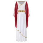 Womens Ancient Greek Princess Dress Goddesses Toga Costume for Halloween Carnival Party Deity Queen Cosplay Chiffon Robe Gown