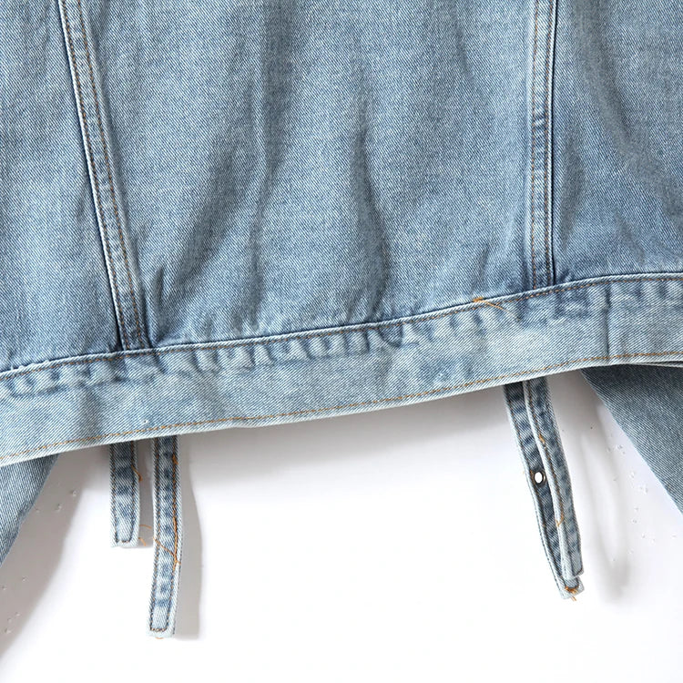 Women Flowers Embroidered Sequined Denim Jacket Spring Autumn Floral Beading Jeans Coat Ribbons Cowboy Cardigan Tops Chaquetas SS69