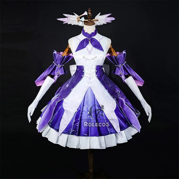 Robin Cosplay Costume Honkai Star Rail Satin Wedding Dress Set for Women