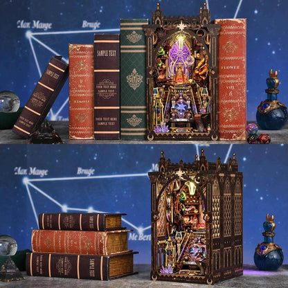Book Nook Kit Twelve Constellations 3D DIY Wooden Puzzle Handmade Bookshelf Dollhouse Model Bookend Building Home Decoration
