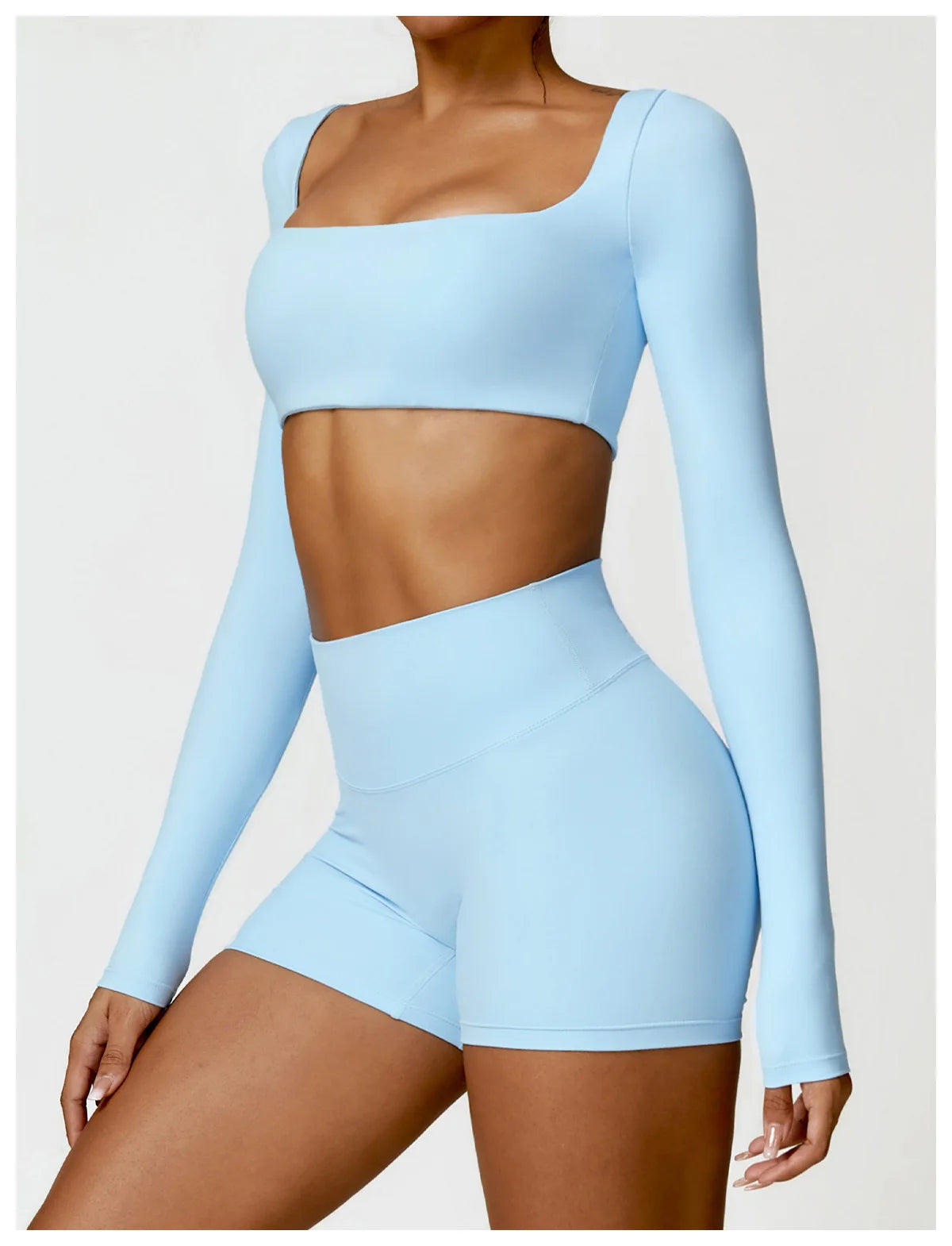 2PCS Yoga Suit Sports Set Women Quick-Drying Gym Set Women Tracksuit Running Workout Long Sleeve Sports Shirt Yoga Clothing SS69