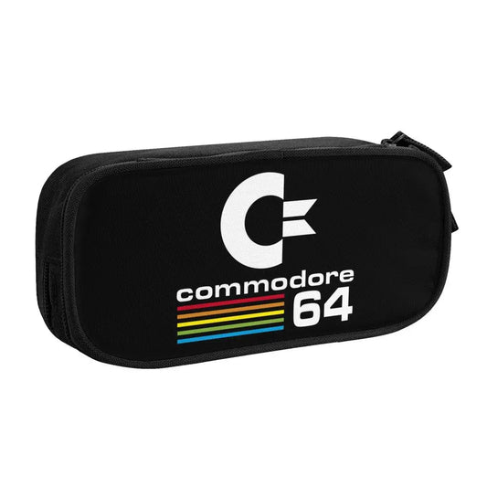 Custom Kawaii Retro Commodore 64 Pencil Case for Girls Boys C64 Amiga Computer Large Capacity Pen Box Bag Stationery SS69