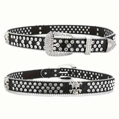 SS69 Rhinestone Western Cowgirl Belt - PU Leather Y2K Style Accessory
